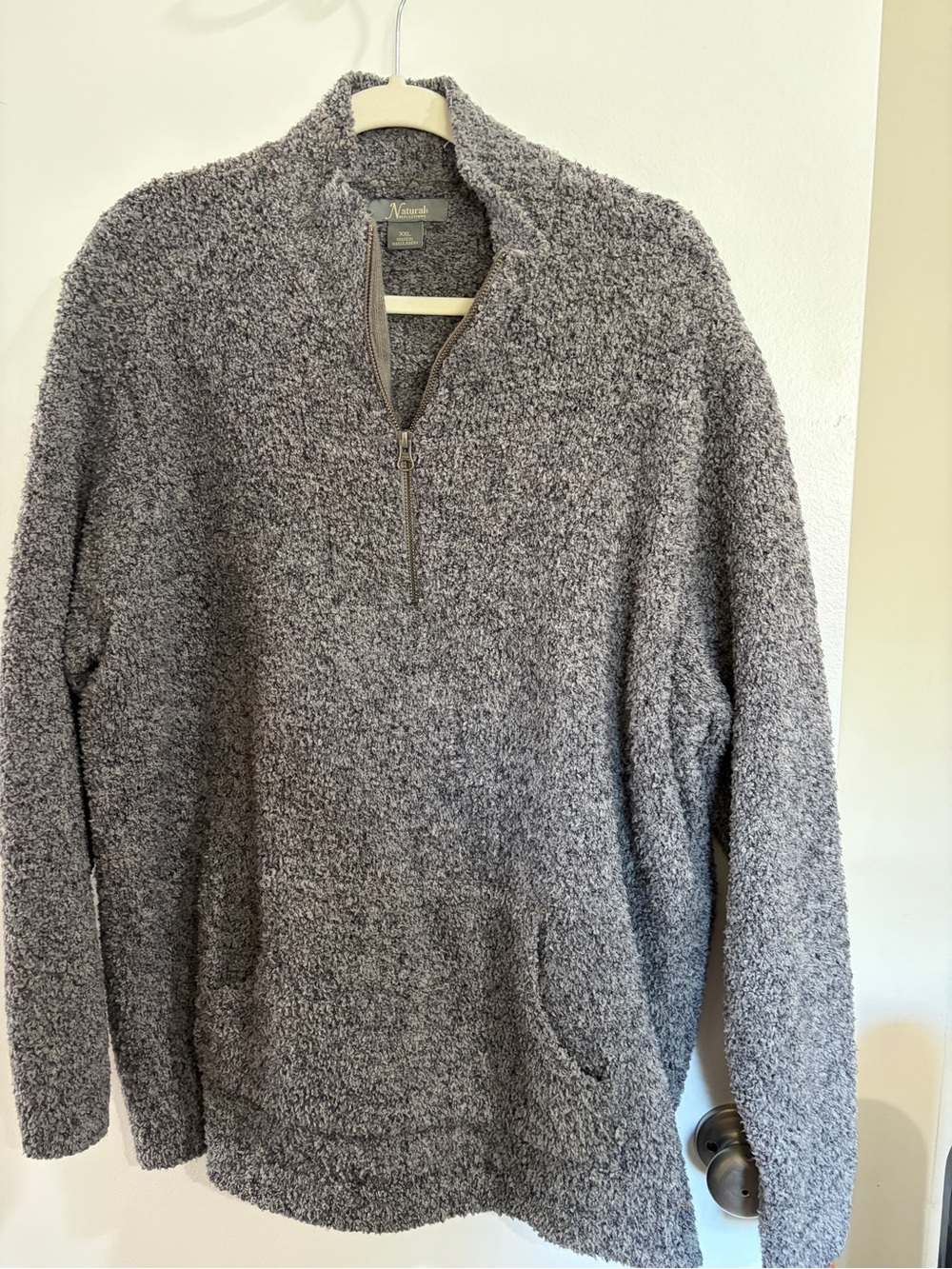 Natural Reflections Gray Zip-Up Sherpa Pullover